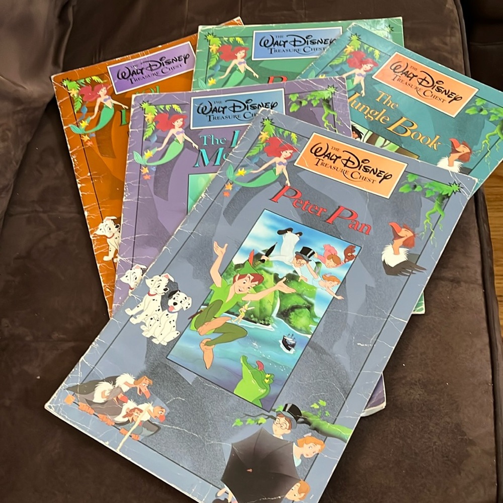 VINTAGE Walt Disney Treasure Chest Books- 5 titles